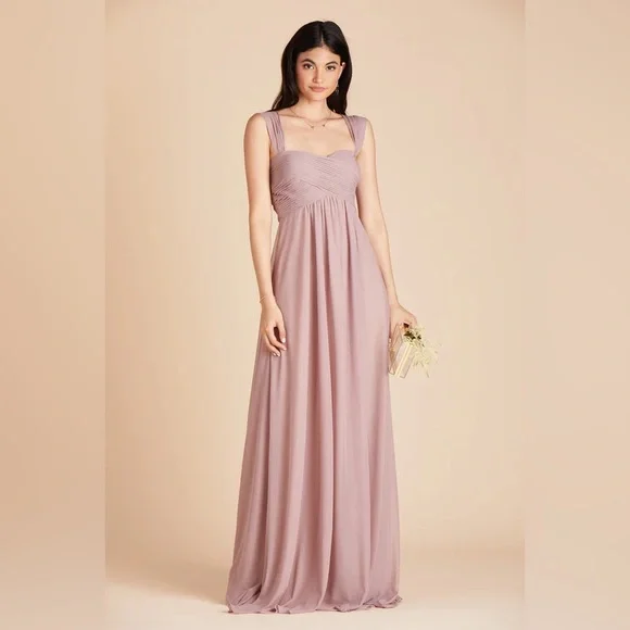 knee length dresses for ladies Grey Bridesmaid dress with tulle skirt Long convertible Bridesmaid Dre –  MarryLover main image 0